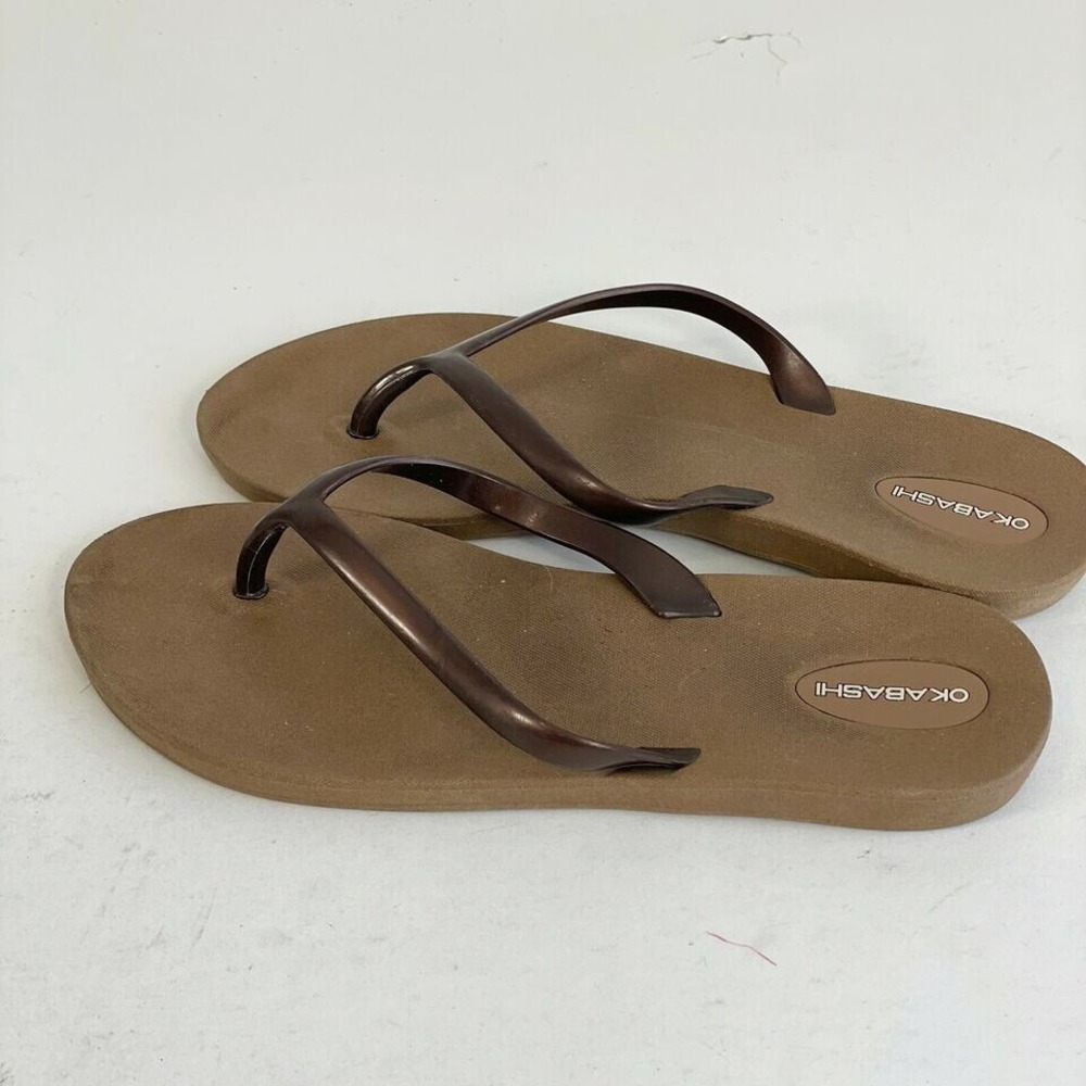 Okabashi Shoreline Flip Flop Thong Slippers Womens 6 Brown Casual Slip Resistant - Picture 3 of 7
